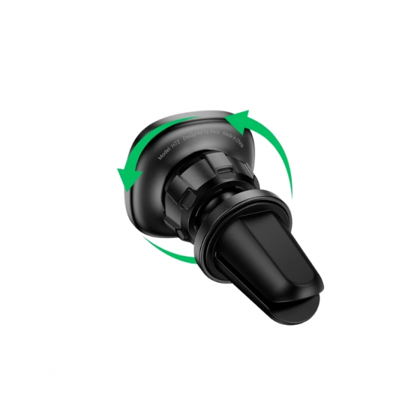 Автотримач для телефона HOCO H72 Crown magnetic car holder (air outlet) Black Metal Gray