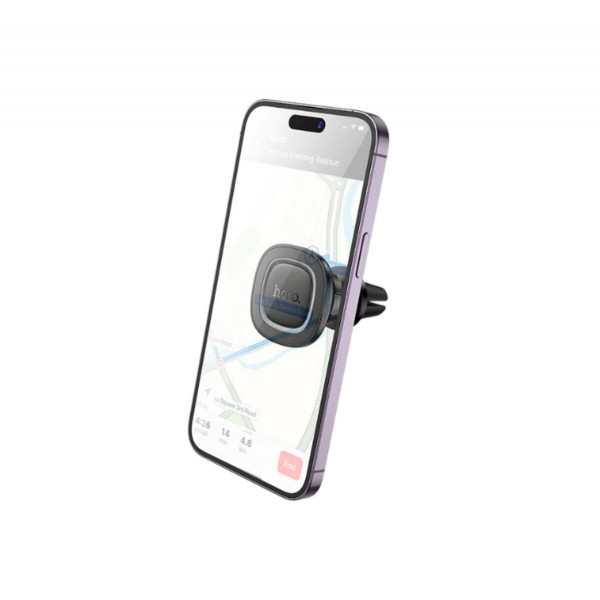 Автотримач для телефона HOCO H72 Crown magnetic car holder (air outlet) Black Metal Gray