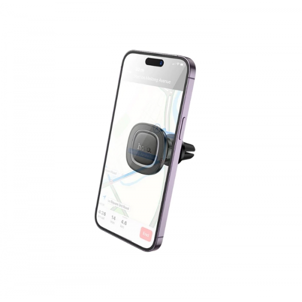 Автотримач для телефона HOCO H72 Crown magnetic car holder (air outlet) Black Metal Gray