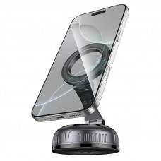 Автотримач для телефона HOCO H92 High vacuum suction cup magnetic holder(universal) Black Metal Gray (6942007663861)