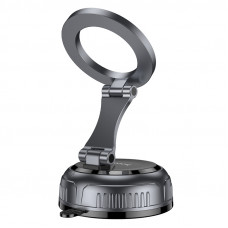 Автотримач для телефона HOCO H92 High vacuum suction cup magnetic holder(universal) Black Metal Gray (6942007663861)