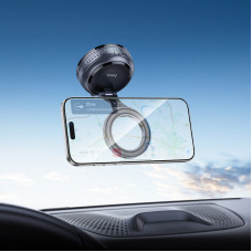 Автотримач для телефона HOCO H92 High vacuum suction cup magnetic holder(universal) Black Metal Gray (6942007663861)