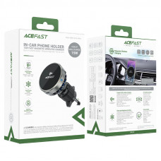 Автотримач для телефона з БЗП ACEFAST D40 Qi2 Magnetic Wireless Charging car holder with Ice Cooling for air vent Metal gray (6974316283751)