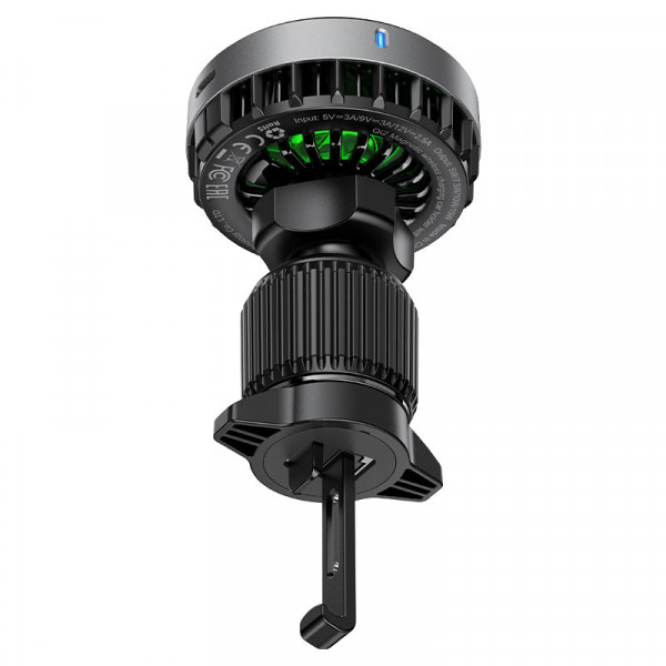 Автотримач для телефона з БЗП ACEFAST D40 Qi2 Magnetic Wireless Charging car holder with Ice Cooling for air vent Metal gray (6974316283751)