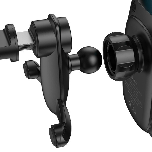 Автотримач для телефона з БЗП Baseus Milky Way Electric Bracket Wireless Charging Black