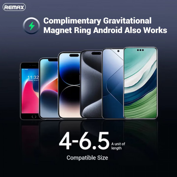Автотримач для телефона з БЗП REMAX MagSafe Magnetic 15W Wireless Charging Car Mount RM-C01 Black (6954851236337)