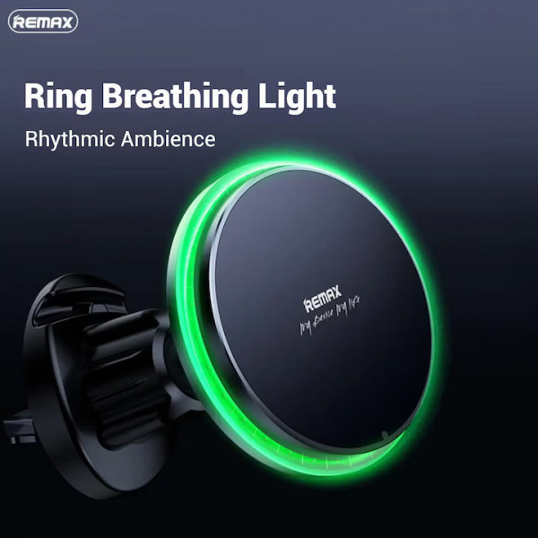 Автотримач для телефона з БЗП REMAX MagSafe Magnetic 15W Wireless Charging Car Mount RM-C01 Black (6954851236337)