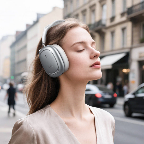 Бездротові накладні навушники HOCO W68 Calma ANC noise-canceling BT headphones(App) Silver (6942007674010)