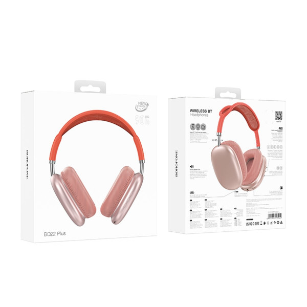 Бездротові навушники BOROFONE BO22 Plus Elegant BT headphones Pink