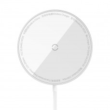 Бездротовий зарядний пристрій Baseus Simple Mini3 Magnetic Wireless Charger 15W Silver