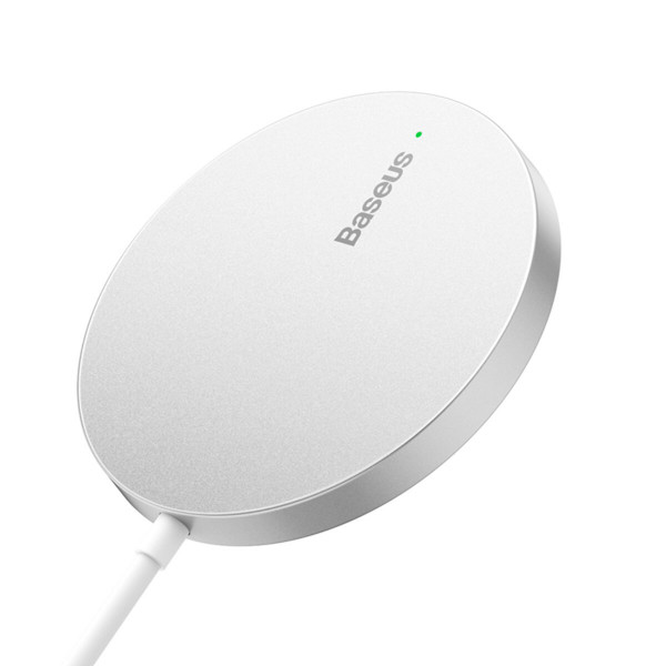 Бездротовий зарядний пристрій Baseus Simple Mini3 Magnetic Wireless Charger 15W Silver