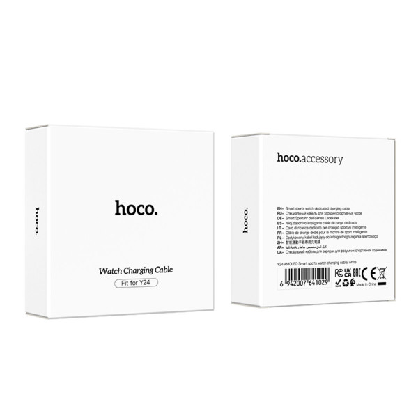 Бездротовий зарядний пристрій для смарт-годинника HOCO Y24 AMOLED Smart sports watch charging cable White