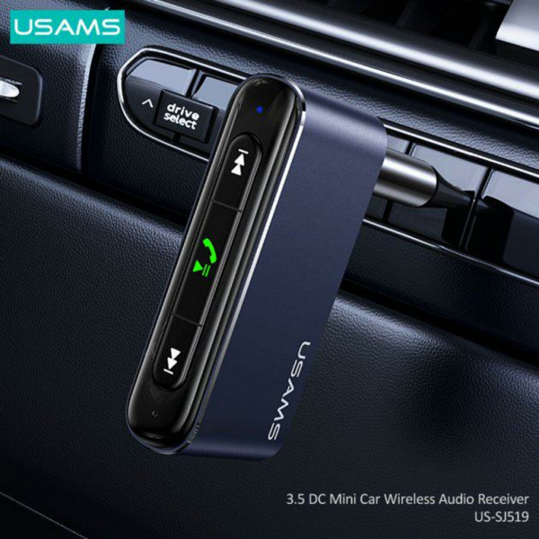 Bluetooth ресивер Usams US-SJ519 3.5DC Mini Car Wireless Audio Receiver BT5.0 Grey