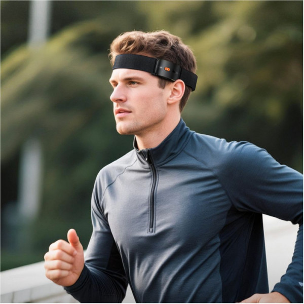 Cпортивна пов'язка на голову з Bluetooth-гарнітурою HOCO EA10 Energica Black (6942007671521)