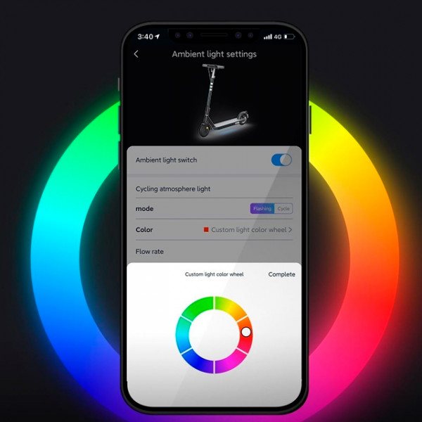 Електросамокат OKAI ES20-NEON Чорний 9", 300(600)W, 9.8Ah, 40km, 25kmh, 20%, NFC, App, 16kg