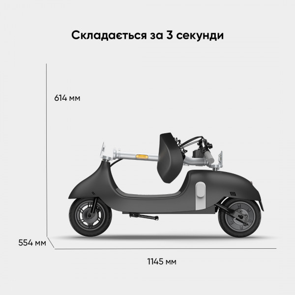 Електросамокат з сидінням OKAI Ceetle PRO EA10C Чорний 10', 350(900)W, 25Km/h, 10,4Ah, 55Km, 20%, NFC, App, 29kg