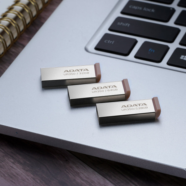 Флеш-накопичувач ADATA USB 3.2 UR 350 64Gb Silver/Beige