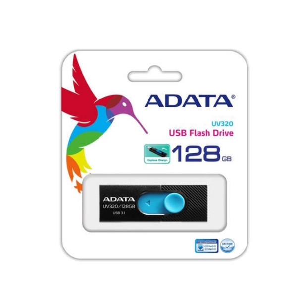 Флеш-накопичувач ADATA USB 3.2 UV 128 128Gb Black/Blue (AUV128-128G-RBE)