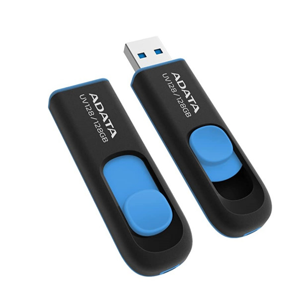 Флеш-накопичувач ADATA USB 3.2 UV 128 128Gb Black/Blue (AUV128-128G-RBE)