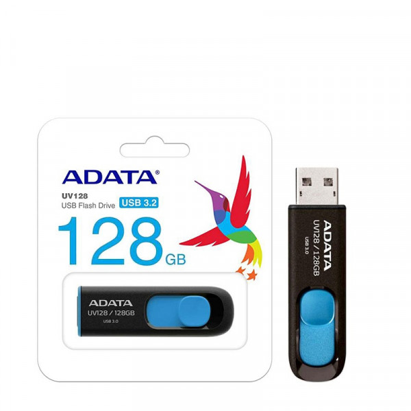 Флеш-накопичувач ADATA USB 3.2 UV 128 128Gb Black/Blue (AUV128-128G-RBE)