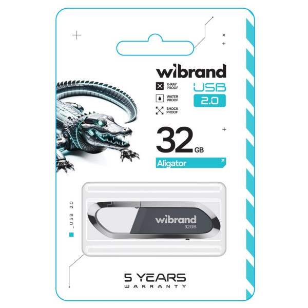 Флеш-накопичувач Wibrand USB 2.0 Aligator 32Gb Grey