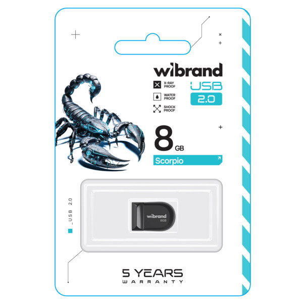 Флеш-накопичувач Wibrand USB 2.0 Scorpio 8Gb Black