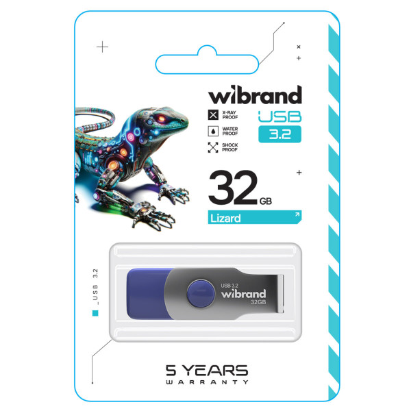 Флеш-накопичувач Wibrand USB 3.2 Gen1 Lizard 32GB Light Blue