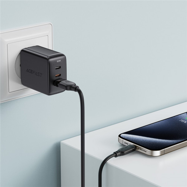 Кабель ACEFAST C16-04, USB to Type-C, 3A, 1.2m ,TPE, TPU connectors, Black (6974316283812)