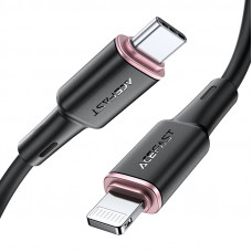 Кабель ACEFAST C2-01 Type-C to iP 3A, 20W, 1.2m silicone, zinc connectors, Black (6974316280644)