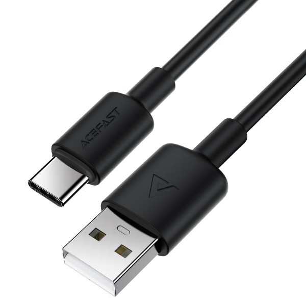 Кабель ACEFAST C25-04 USB-A to USB-C silicone charging data cable Black (6974316287070)