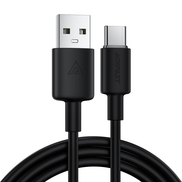 Кабель ACEFAST C25-04 USB-A to USB-C silicone charging data cable Black (6974316287070)