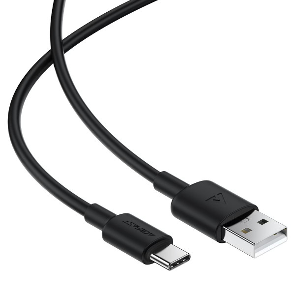 Кабель ACEFAST C25-04 USB-A to USB-C silicone charging data cable Black (6974316287070)