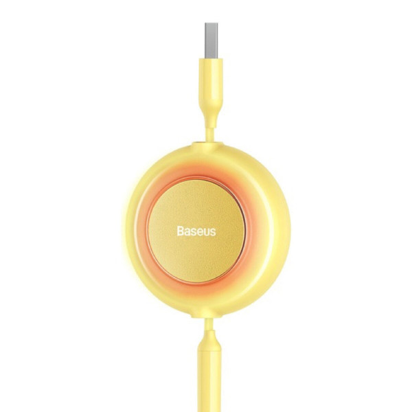 Кабель Baseus Bright Mirror 2 Series Retractable 3-in-1 Fast Charging Data Cable USB to M+L+C 3.5A 1.1m yellow