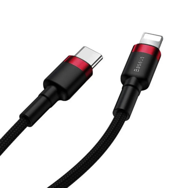 Кабель Baseus Cafule Cable Type-C to iP PD 20W 1m Red+Black