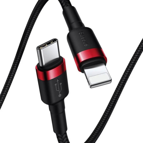 Кабель Baseus Cafule Cable Type-C to iP PD 20W 1m Red+Black