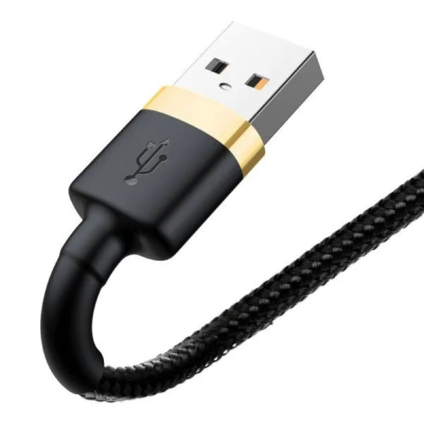 Кабель Baseus Cafule Cable USB For Lightning 2.4A 1m Gold+Black