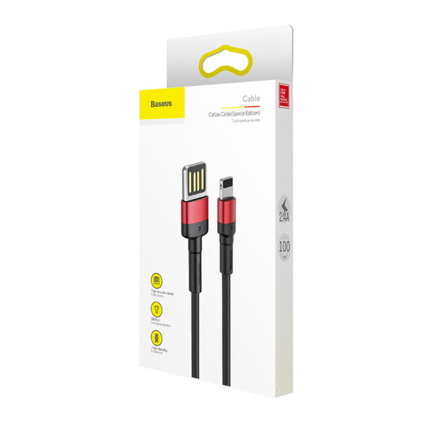 Кабель Baseus Cafule Cable（Special Edition）USB For iP 1m Червоний+Чорний