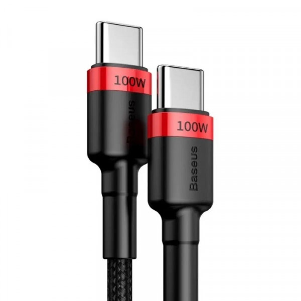Кабель Baseus Cafule PD2.0 100W flash charging Type-C For Type-C cable (20V 5A)2m Red+Black (CATKLF-AL91)