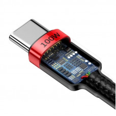 Кабель Baseus Cafule PD2.0 100W flash charging Type-C For Type-C cable (20V 5A)2m Red+Black (CATKLF-AL91)