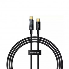 Кабель Baseus Explorer Charging Cable USB-C to USB-C 100W with Auto Shutdown 1m Cluster Black