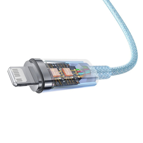 Кабель Baseus Explorer Series Fast Charging Cable with Smart Temperature Control Type-C to iP 20W 1m Блакитний