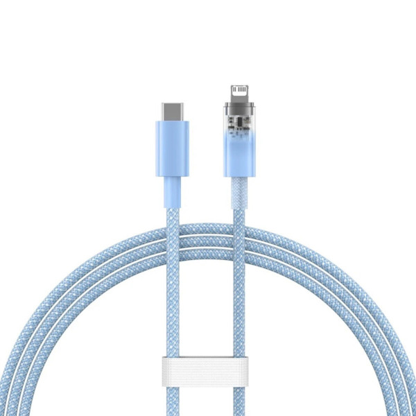 Кабель Baseus Explorer Series Fast Charging Cable with Smart Temperature Control Type-C to iP 20W 1m Блакитний