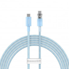 Кабель Baseus Explorer Series Fast Charging Cable with Smart Temperature Control Type-C to Type-C 100W 1m Galaxy Блакитний