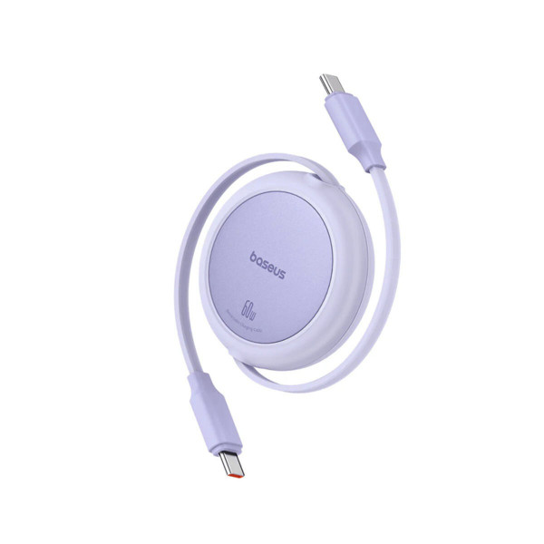 Кабель Baseus Free2Pull Mini Charging Cable USB-C to USB-C 60W 1m Nebula Purple