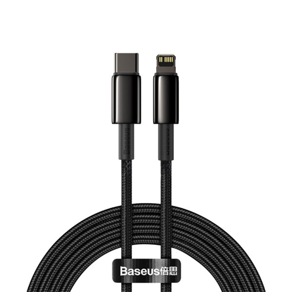Кабель Baseus Tungsten Gold Fast Charging Data Cable Type-C to iP PD 20W 2m Black