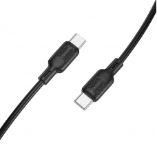 Кабель BOROFONE BX113 Lenny 60W silicone charging data cable C to C(L=1M) Black (6941991115455)