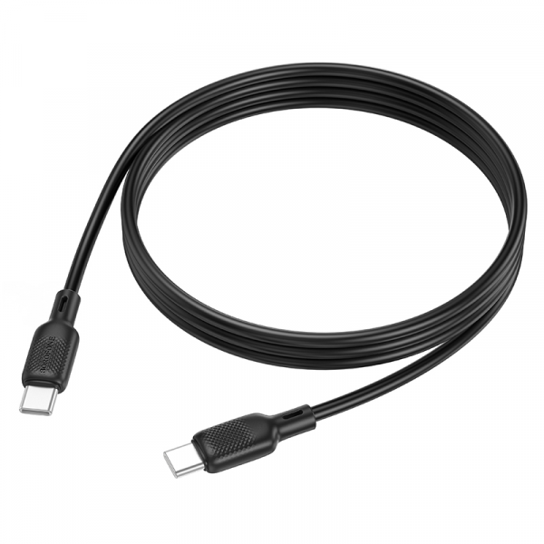 Кабель BOROFONE BX113 Lenny 60W silicone charging data cable C to C(L=1M) Black (6941991115455)