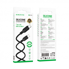 Кабель BOROFONE BX113 Lenny 60W silicone charging data cable C to C(L=1M) Black (6941991115455)