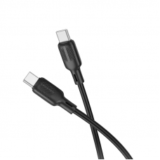 Кабель BOROFONE BX113 Lenny 60W silicone charging data cable C to C(L=1M) Black (6941991115455)