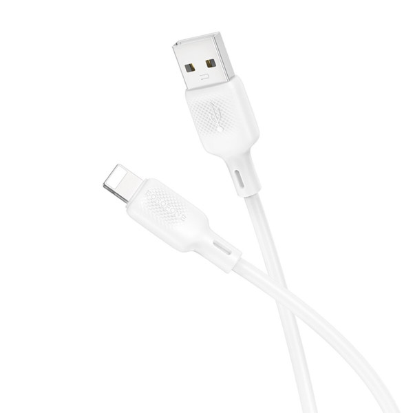 Кабель BOROFONE BX113 Lenny silicone charging data cable iP(L=1M) Білий